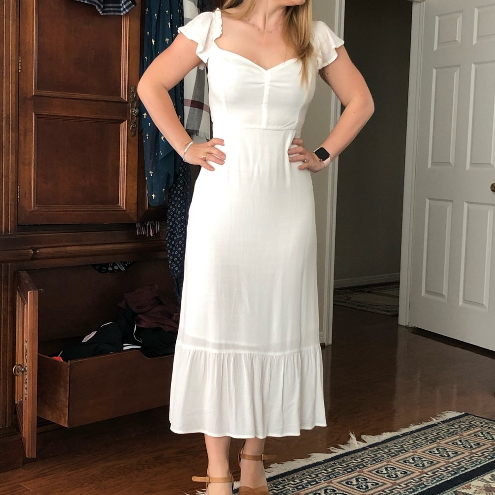 Eastnwest label white midi dress